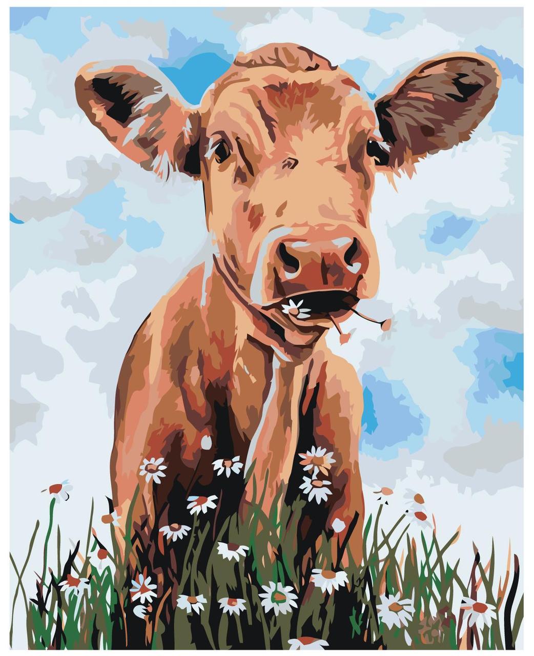 Картина по номерам Корова в ромашках 40 x 50 | Z-NA87 | SLAVINA - фото 1 - id-p196790139