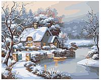 Картина по номерам Зима в деревне 40 x 50 | KTMK-18327 | SLAVINA