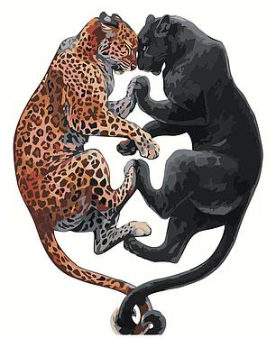 Картина по номерам Леопард и пантера 40 x 50 | Z-NA208 | SLAVINA, фото 2