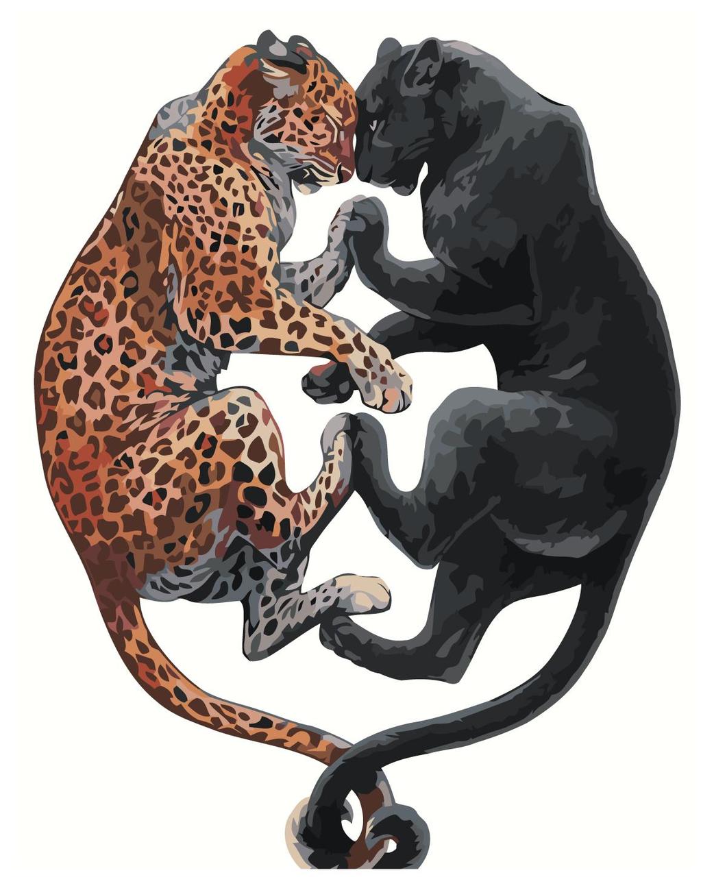 Картина по номерам Леопард и пантера 40 x 50 | Z-NA208 | SLAVINA - фото 1 - id-p196790152