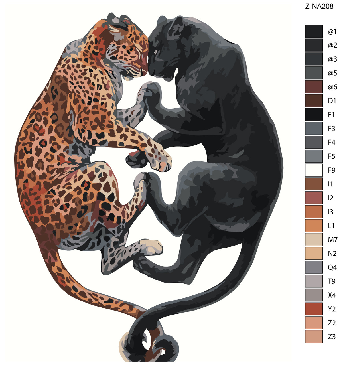 Картина по номерам Леопард и пантера 40 x 50 | Z-NA208 | SLAVINA - фото 2 - id-p196790152