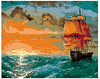 Картина по номерам Корабль на закате 40 x 50 | KTMK-20075 | SLAVINA