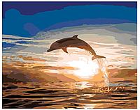 Картина по номерам Дельфин на закате 40 x 50 | KTMK-13385 | SLAVINA