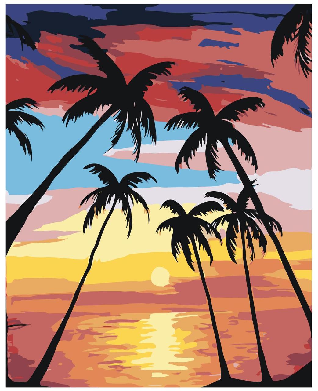 Картина по номерам Тропический закат 40 x 50 | RA124 | SLAVINA