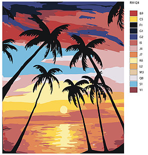 Картина по номерам Тропический закат 40 x 50 | RA124 | SLAVINA, фото 2