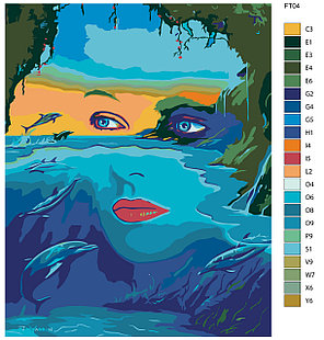 Картина по номерам Девушка и море. Абстракция 40 x 50 | FT04 | SLAVINA, фото 2