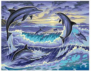Картина по номерам Озорные дельфины 40 x 50 | RA123 | SLAVINA, фото 2