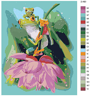 Картина по номерам Лягушки на кувшинке 40 x 50 | Z-AB3 | SLAVINA, фото 2