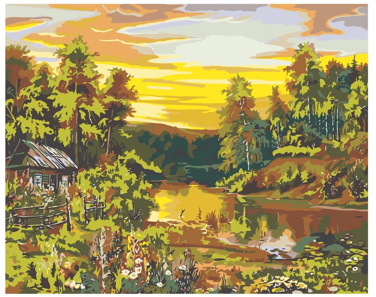Картина по номерам Домик в лесу 40 x 50 | ARTH-AH128 | SLAVINA - фото 1 - id-p196790205