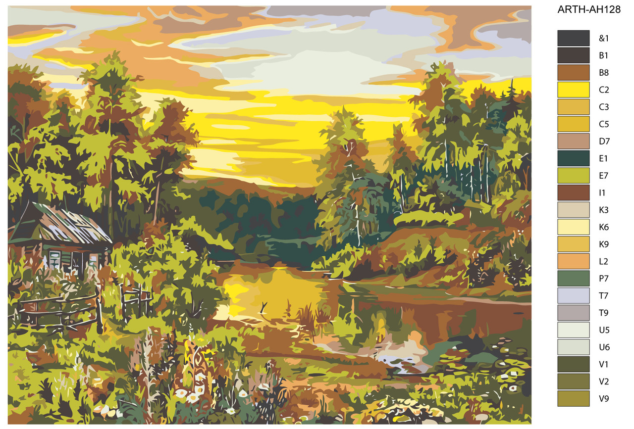 Картина по номерам Домик в лесу 40 x 50 | ARTH-AH128 | SLAVINA - фото 2 - id-p196790205