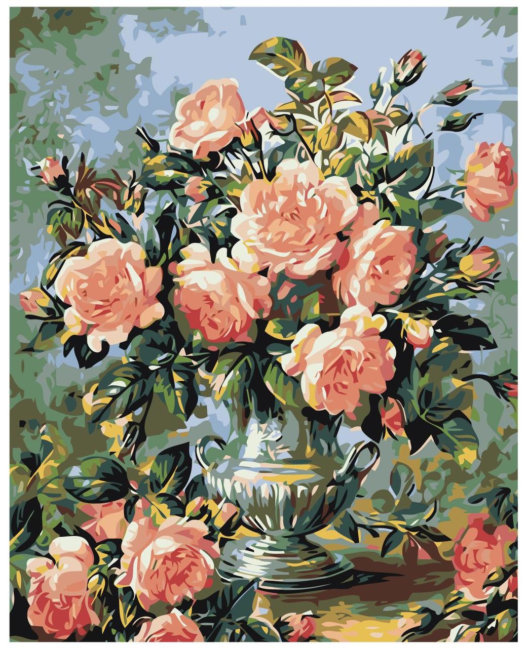 Картина по номерам Розы в вазе 40 x 50 | Z-AB22 | SLAVINA - фото 1 - id-p196791199