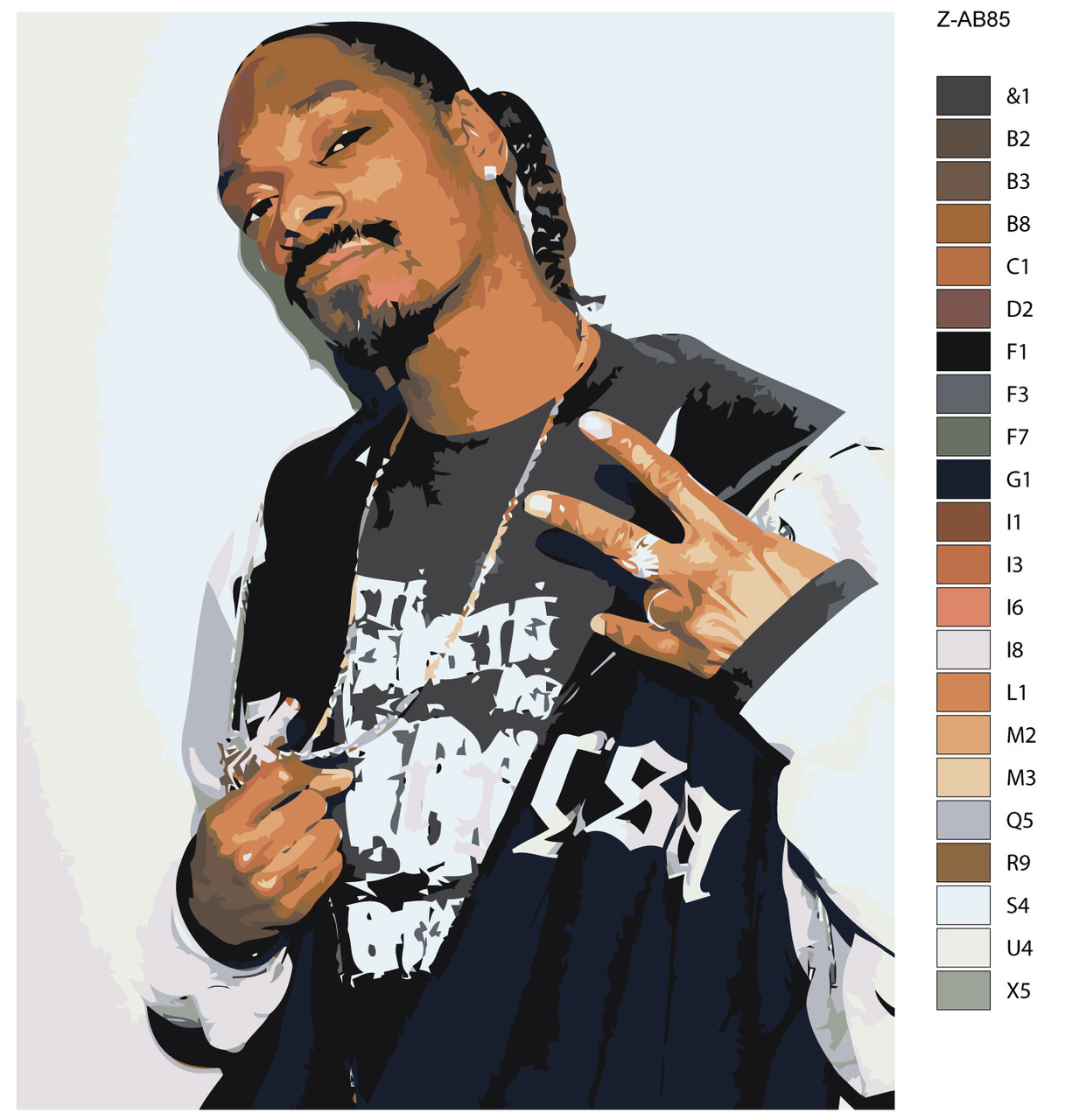 Картина по номерам Snoop Dogg. Снуп Догг 40 x 50 | Z-AB85 | SLAVINA - фото 2 - id-p196791215