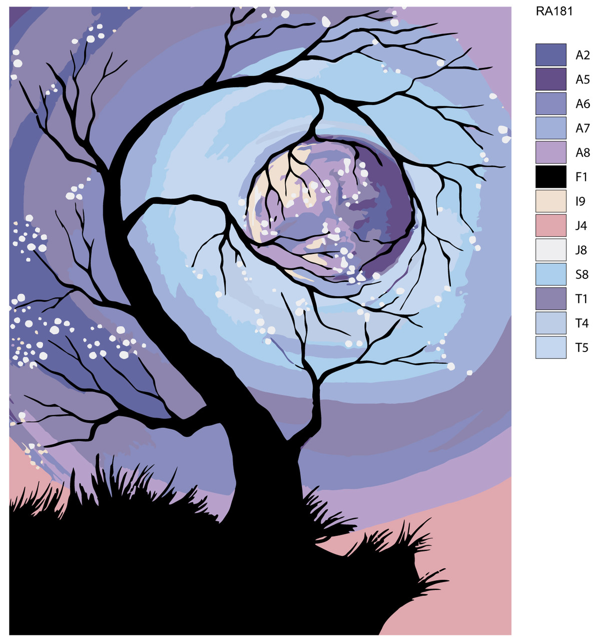 Картина по номерам Дерево и луна 40 x 50 | RA181 | SLAVINA - фото 2 - id-p196790223
