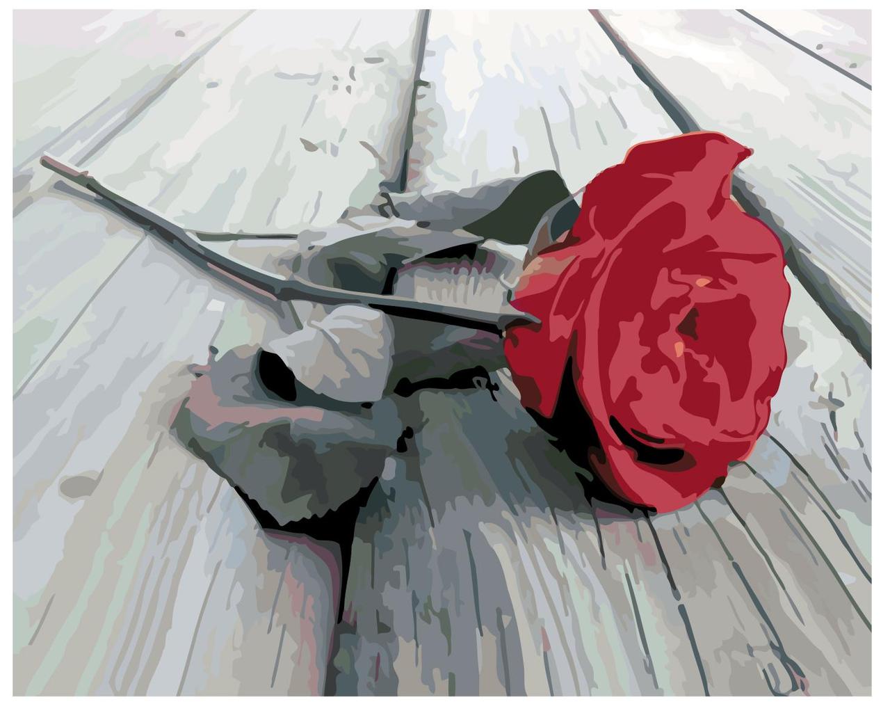 Картина по номерам Оставленная роза 40 x 50 | KTMK-2474861 | SLAVINA - фото 1 - id-p196791219
