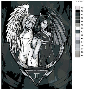 Картина по номерам Близнецы. Ангел и демон 40 x 50 | KTMK-7879789 | SLAVINA, фото 2