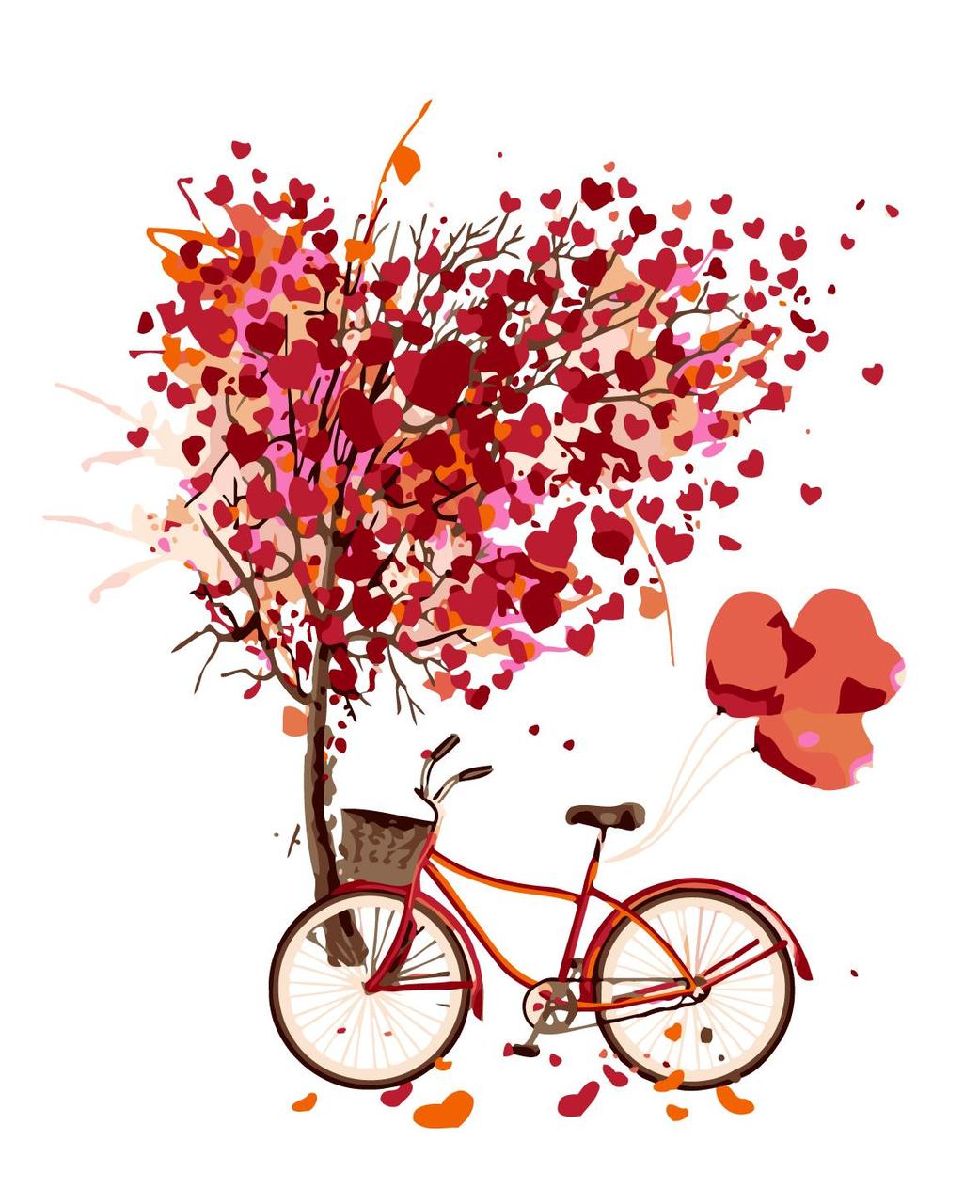 Картина по номерам Велосипед возле дерева любви 40 x 50 | KTMK-435451 | SLAVINA - фото 1 - id-p196791239