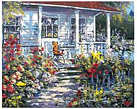 Картина по номерам Цветущий дворик 40 x 50 | PP17 | SLAVINA