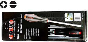 Набор ударных отвёрток 6 предметов (ложемент в картоне) FORCE 20610A, фото 2