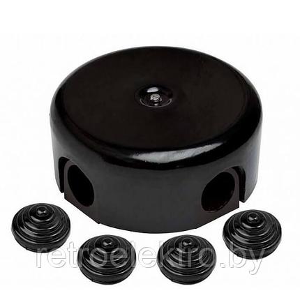 Коробка Распределительная D78мм ПЛАСТИК Черный Bironi, фото 2