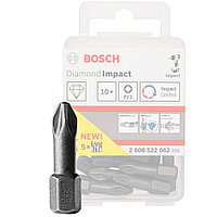 Бита крестообразная Diamond Impact PZ2 25 мм (10 шт) BOSCH (2608522062)