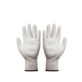 Перчатки белые из полиэстра с белым ПУ покрытием на ладони, размер 7, Модель: TR-540, Китай - фото 2 - id-p196800433