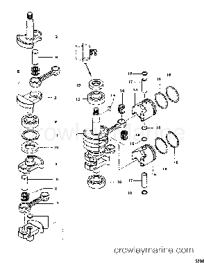 Кольца поршневые Tohatsu M9.8 Mercury 9.9 Light 8M0080355, фото 2