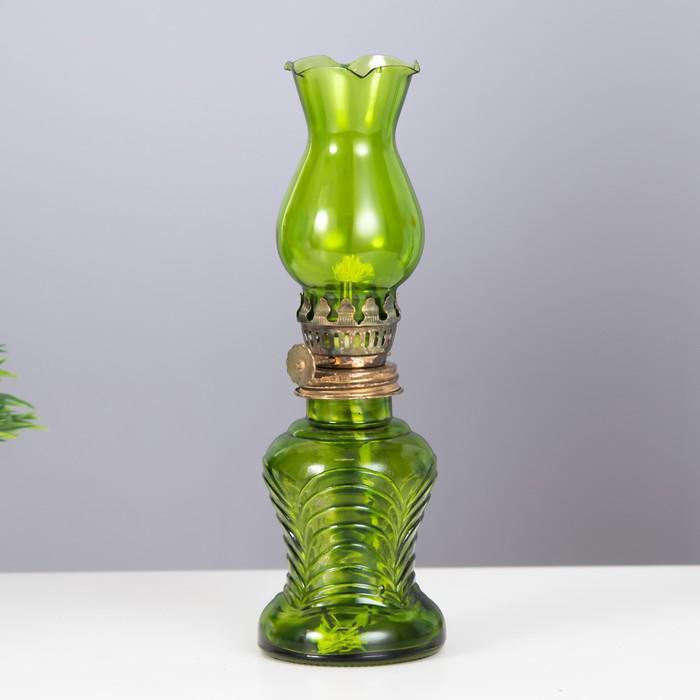 Керосиновая лампа декоративная зелёный 6,5х6,5х21 см - фото 1 - id-p196491357