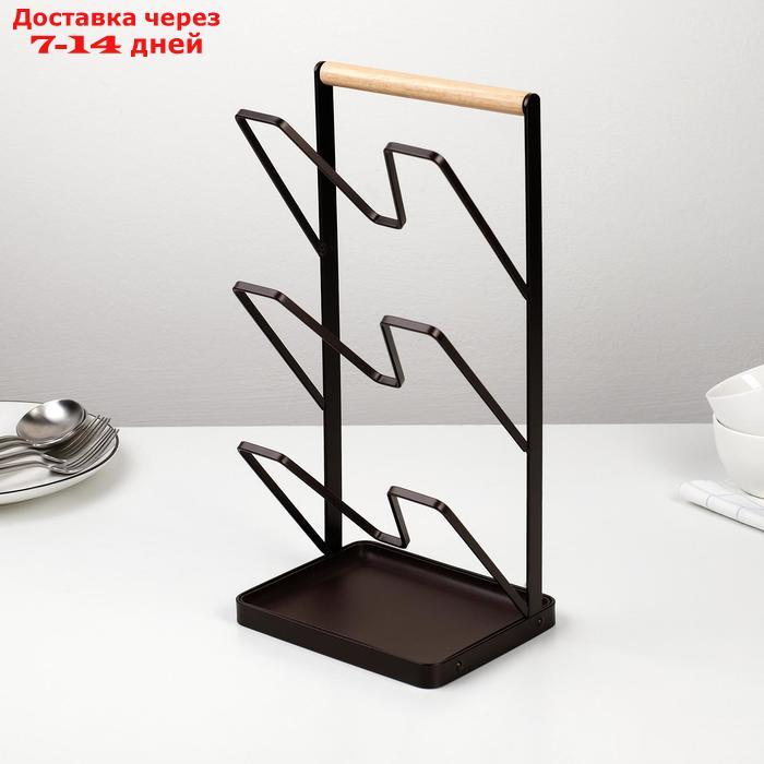 Подставка для крышек Доляна "Лофт", 16×13×33,5 см, цвет коричневый - фото 1 - id-p196779326