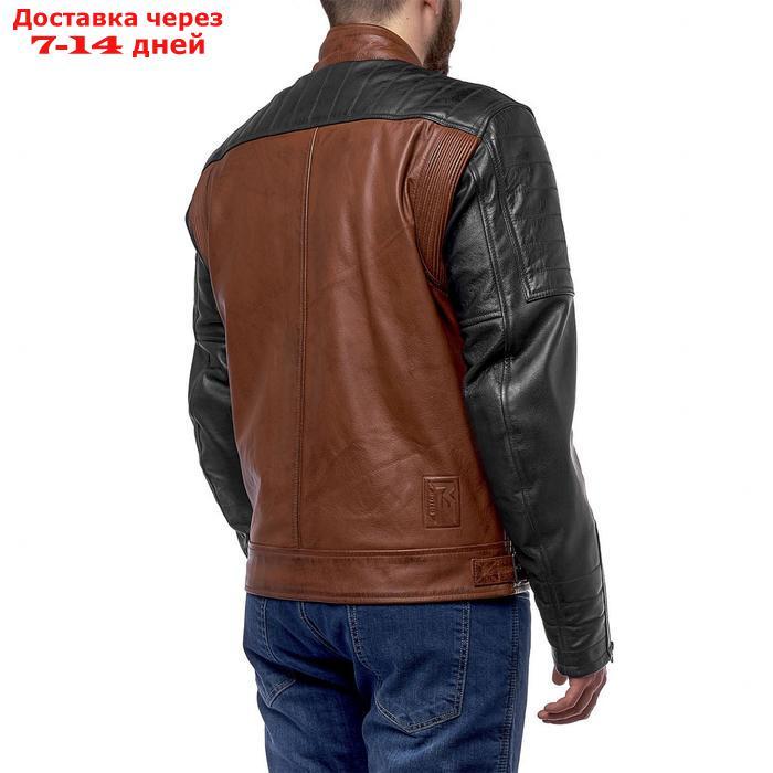 Куртка Bravo 7, кожа, коричневый, чёрный, XL - фото 3 - id-p196776559