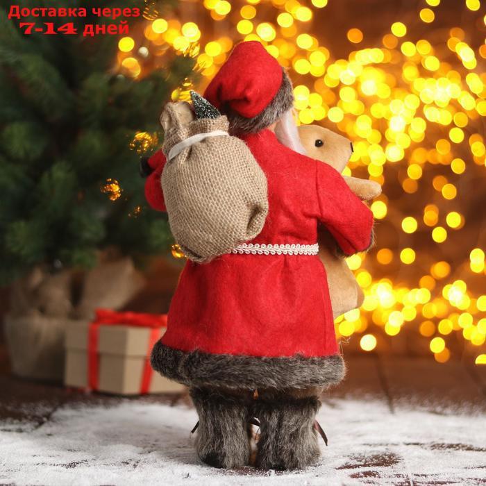 Дед Мороз "В красной шубке с мишкой" 16х30 см - фото 3 - id-p196777587