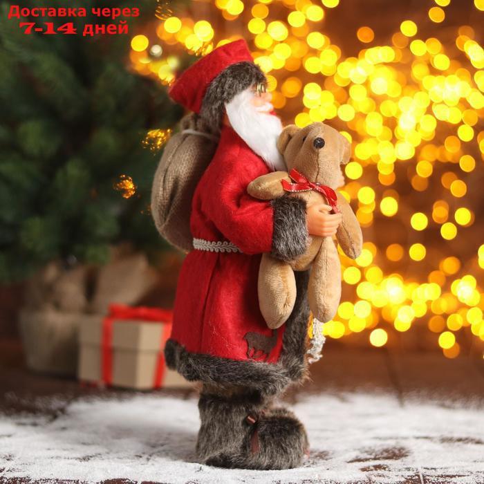 Дед Мороз "В красной шубке с мишкой" 16х30 см - фото 4 - id-p196777587