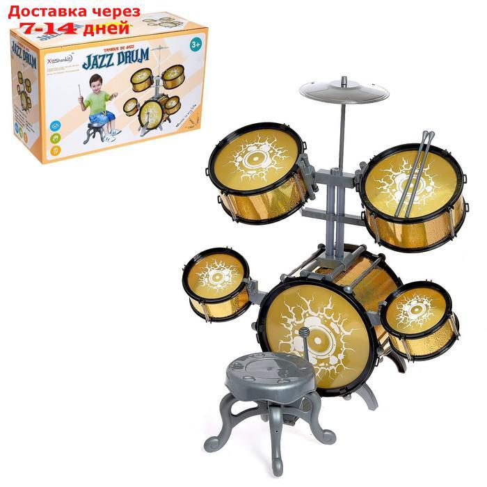 Барабанная установка "Голд", 5 барабанов, тарелка, палочки, стульчик, педаль - фото 1 - id-p196777649