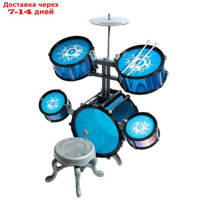 Барабанная установка "Голд", 5 барабанов, тарелка, палочки, стульчик, педаль - фото 4 - id-p196777649