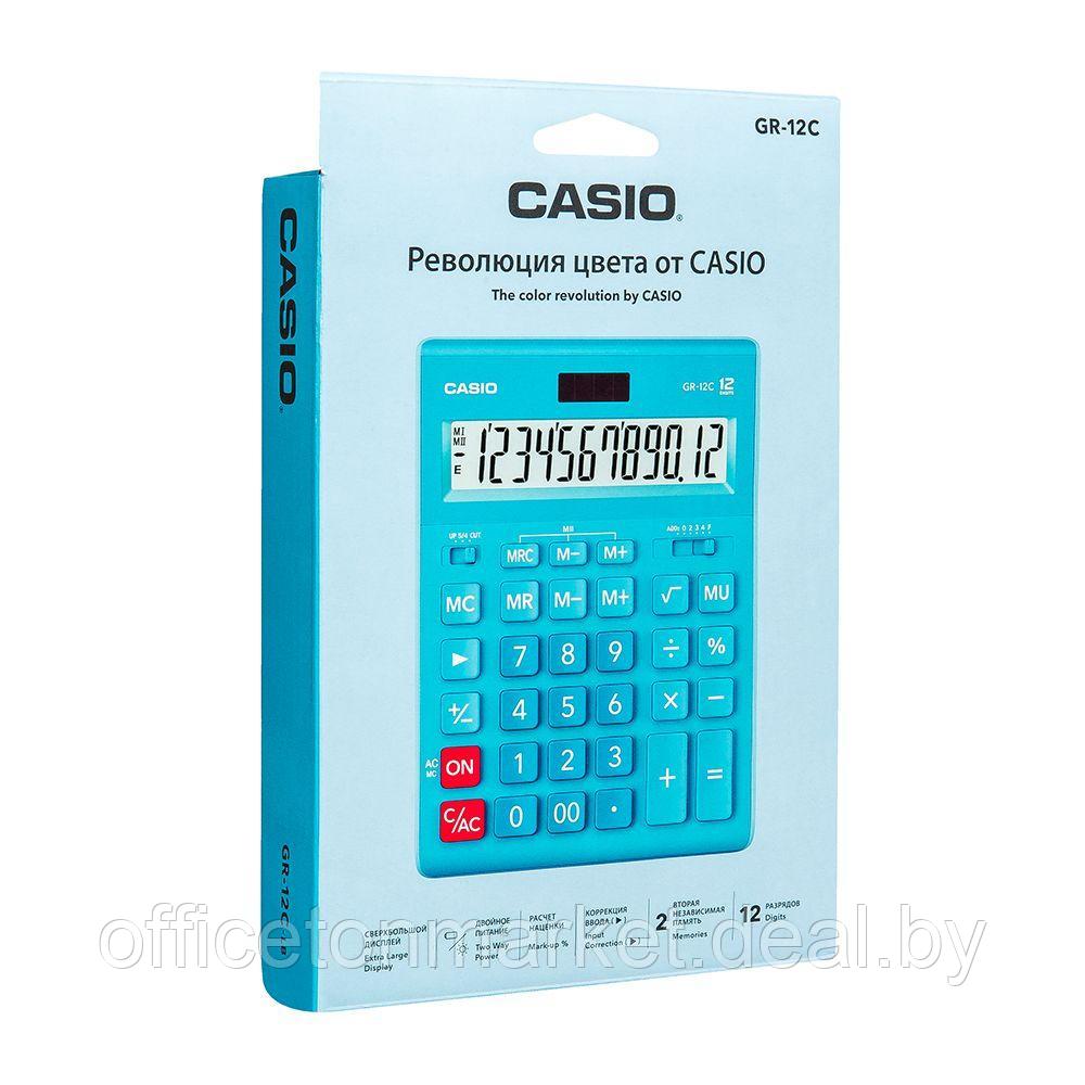 Калькулятор настольный Casio "GR-12", 12-разрядный, голубой - фото 2 - id-p196804675