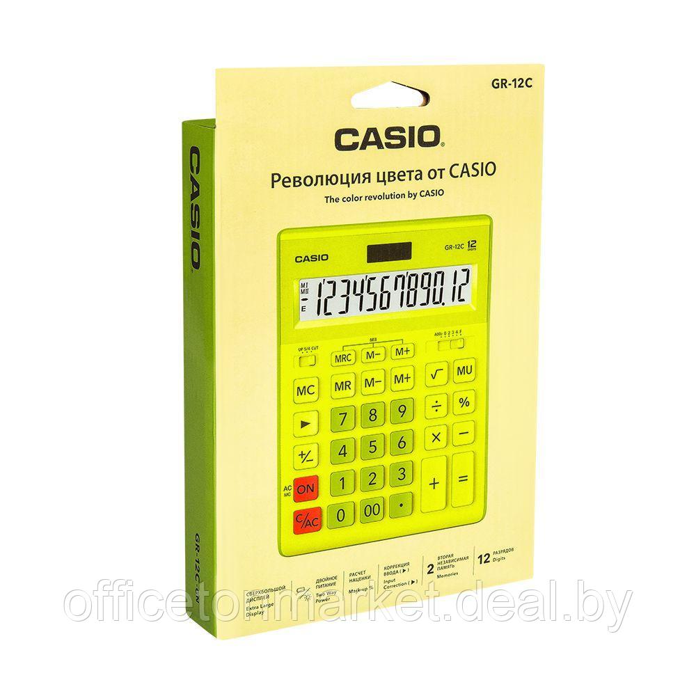 Калькулятор настольный Casio "GR-12", 12-разрядный, салатовый - фото 2 - id-p196804676