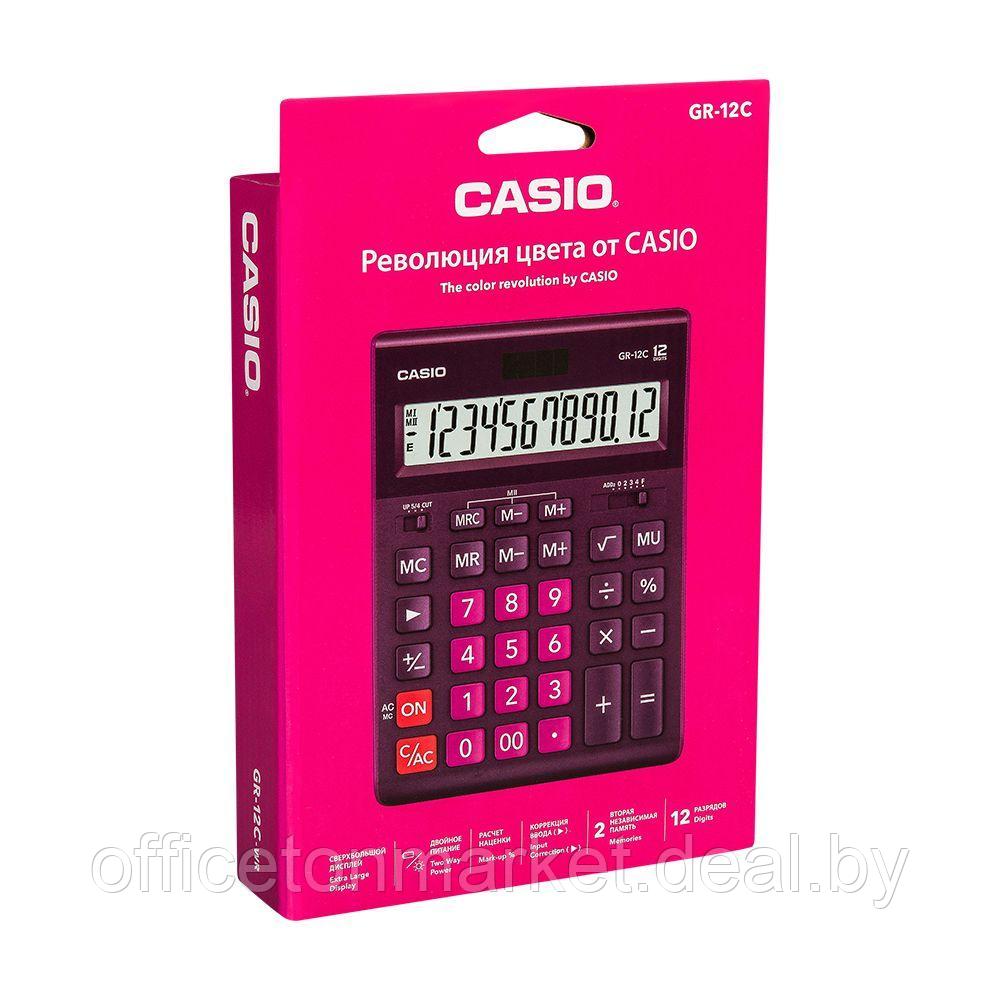 Калькулятор настольный Casio "GR-12", 12-разрядный, бордовый - фото 2 - id-p194525936