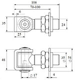 Петля регулируемая приварная с кольцом М24. Combi Arialdo - Италия. Арт.375.24, фото 4