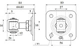 Петля регулируемая с пластиной крепления 80х80 мм, М16, Combi Arialdo - Италия, фото 3