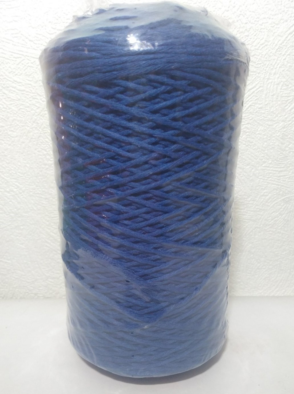 Шпагат, пряжа хлопковая 500 метров синяя 2мм (800 текс) - фото 2 - id-p196812048