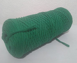 Шпагат, пряжа хлопковая 200 метров зелёная 2мм (800 текс)