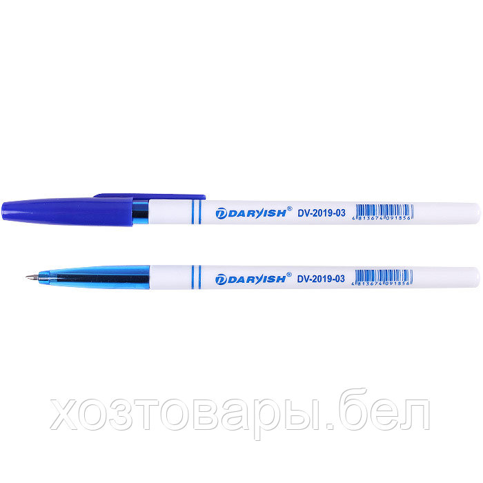 Ручка шариковая синяя "Darvish" корпус белый