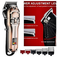 Машинка для стрижки волос, бритья бороды/усов Hair Clipper Geemy GM-6631 SKULL. Аккумулятор высокой ёмкости (6