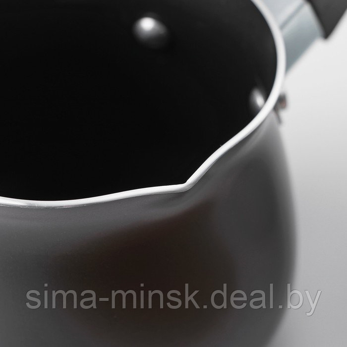 Турка Доляна «Услада», 450 мл, 9×8 см, пластиковая ручка, антипригарное покрытие, цвет чёрный - фото 2 - id-p196821188