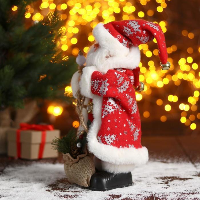 Дед Мороз "В красной шубке в ёлочках с подарками" двигается, 15х30 см - фото 2 - id-p196822280