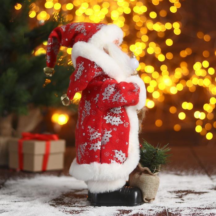 Дед Мороз "В красной шубке в ёлочках с подарками" двигается, 15х30 см - фото 4 - id-p196822280