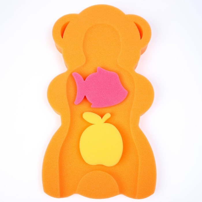 Подкладка для купания макси «Мишка», цвет желтый/оранжевый, 55х30х6см - фото 3 - id-p196822393