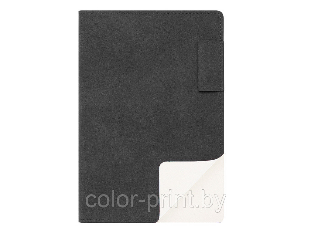 Ежедневник Flexy Tenero Suede A5, серый, недатированный, в гибкой обложке с петлей для ручки, фото 1