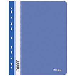 Папка-скоросшиватель Berlingo A4 с прозрачной обложкой и перфорацией синий(цена с НДС)