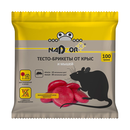 Надзор Nadzor тесто-брикеты от мышей и крыс, 100 г - фото 1 - id-p196832239