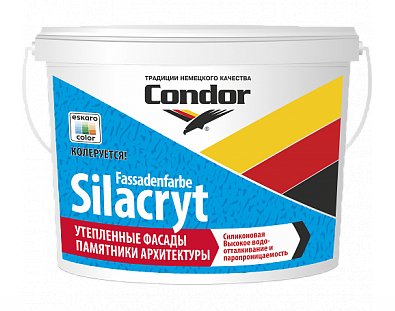 Краска ВД «Fassadenfarbe-Silacryt TR» (Фассаденфарбе-Силакрит ТР) ведро 8 л./10 кг, фото 2